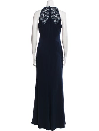 Badgley Mischka Halterneck Long Dress