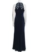 Badgley Mischka Halterneck Long Dress
