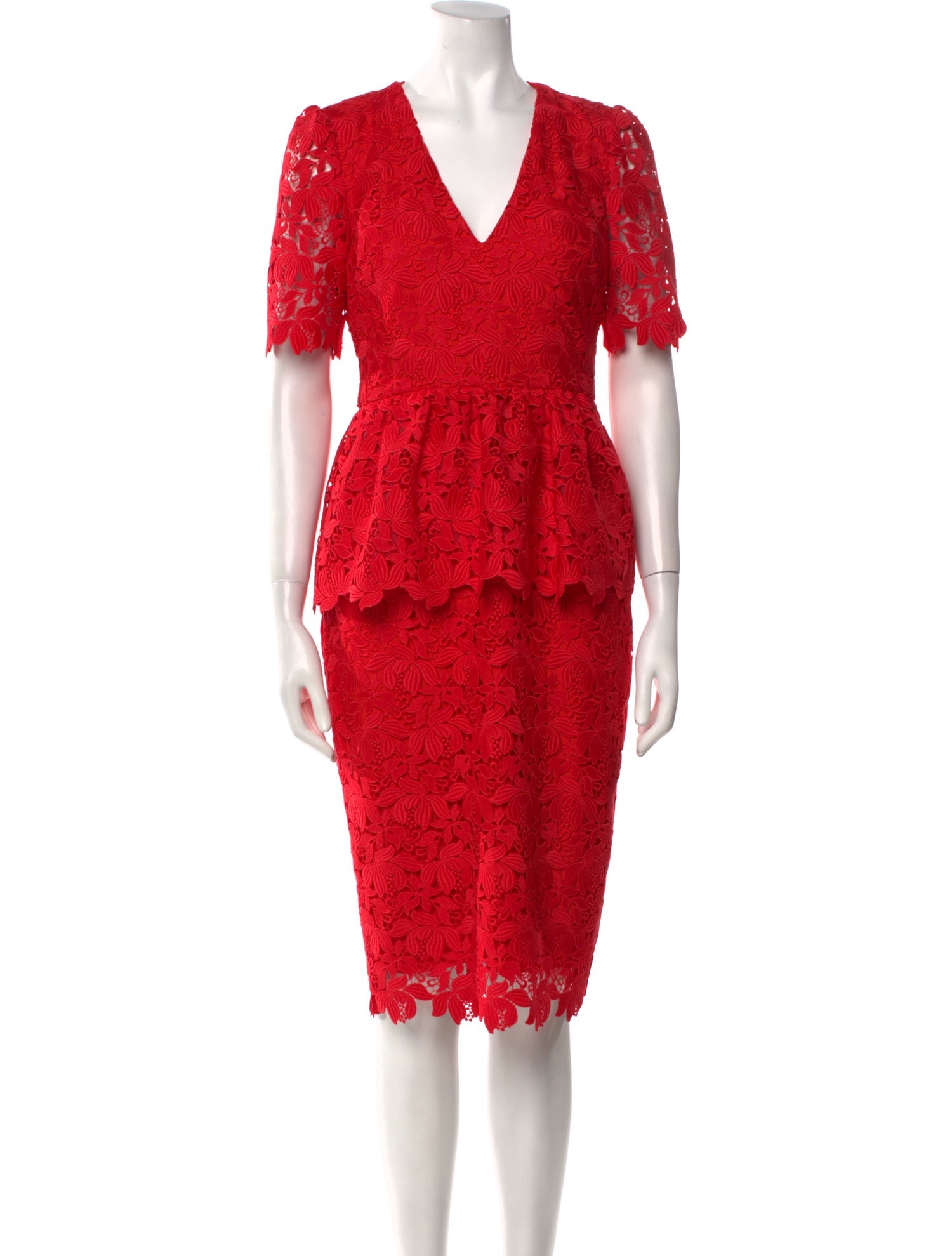 Badgley Mischka Lace Pattern Knee-Length Dress