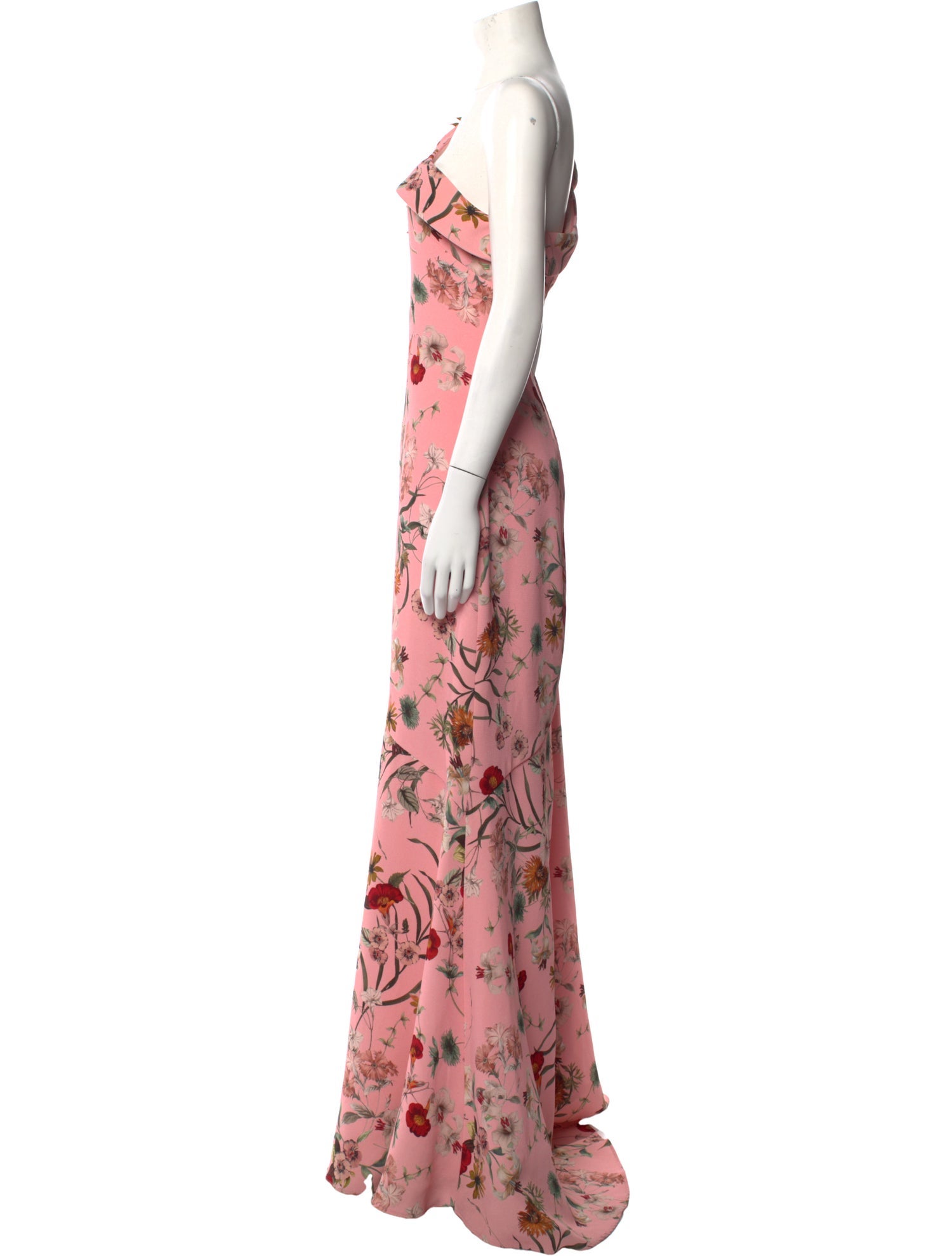 Badgley Mischka Floral Print Long Dress