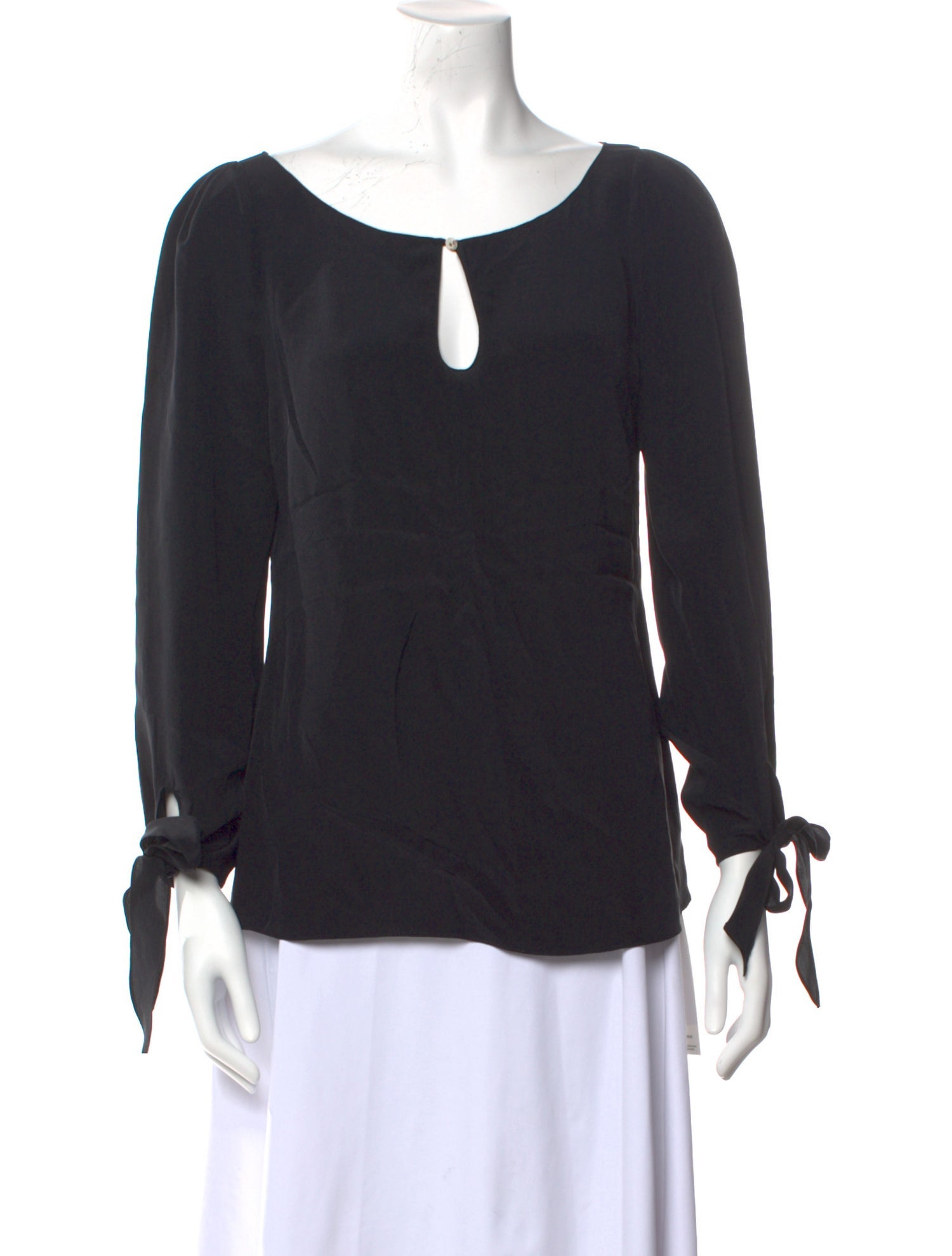 Badgley Mischka Silk Scoop Neck Top