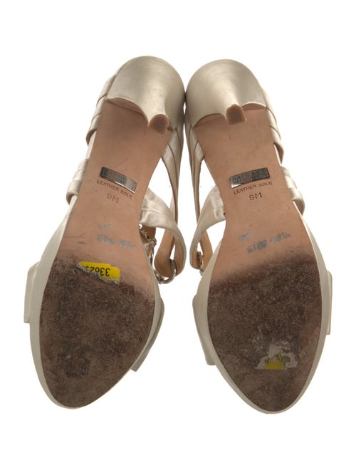 Badgley Mischka Satin Crystal Embellishments Slides