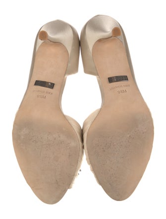 Badgley Mischka Satin Crystal Embellishments D'Orsay Pumps