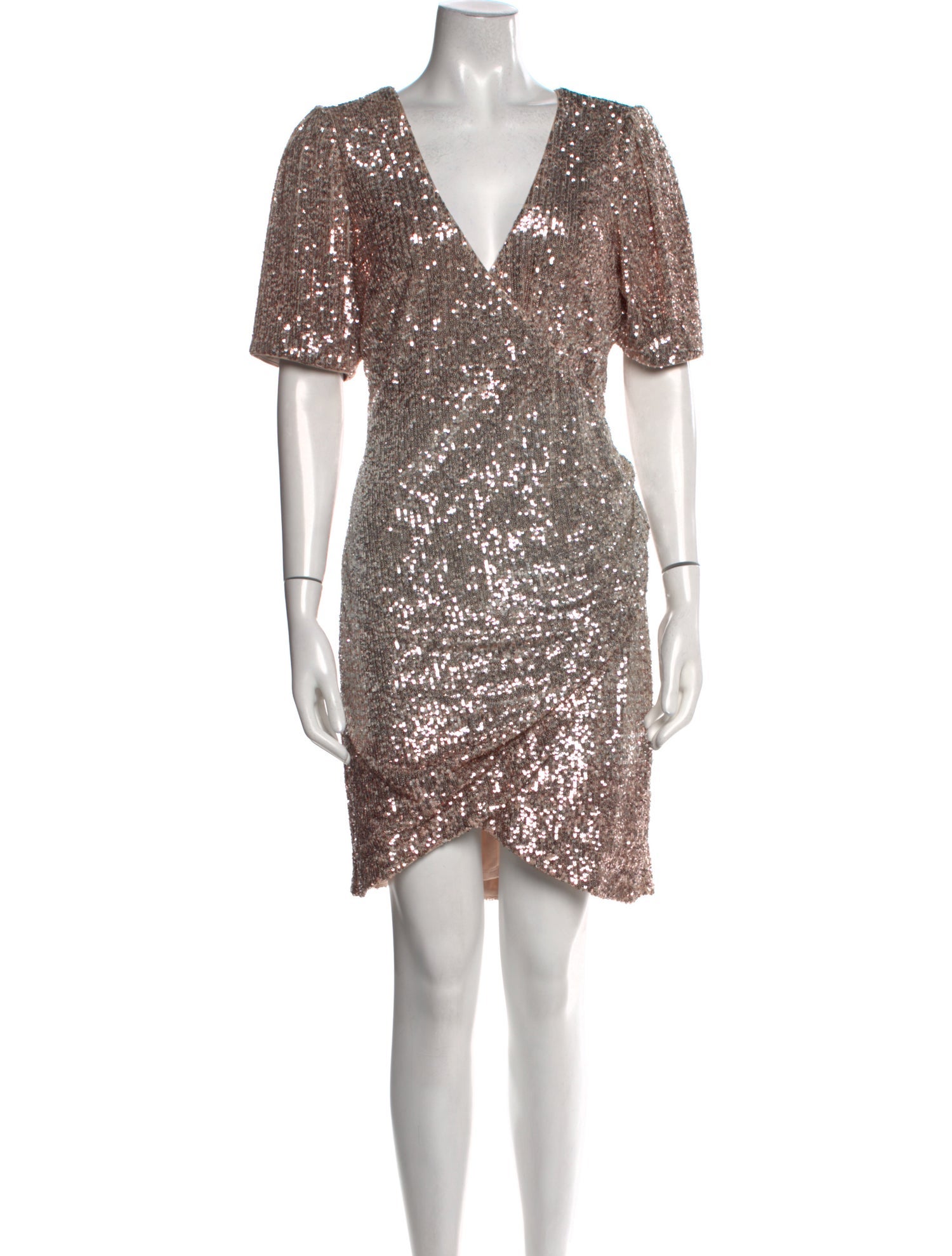 Badgley Mischka V-Neck Mini Dress