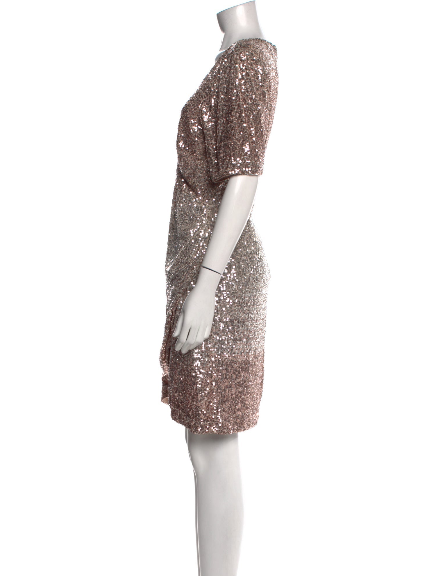 Badgley Mischka V-Neck Mini Dress