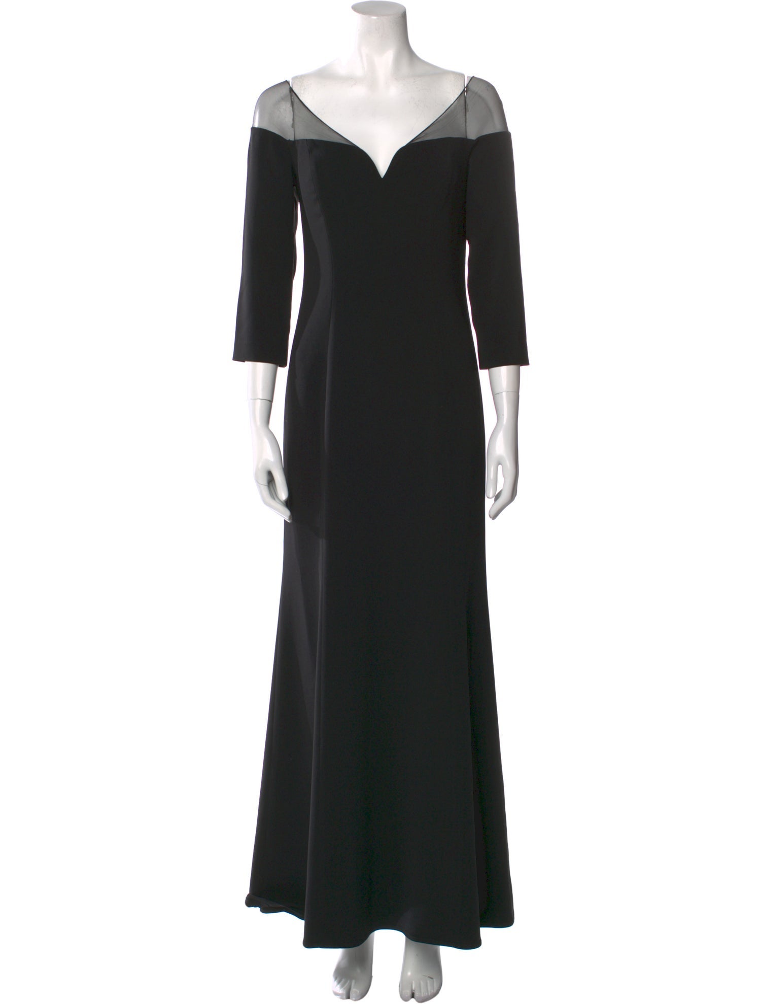 Badgley Mischka V-Neck Long Dress