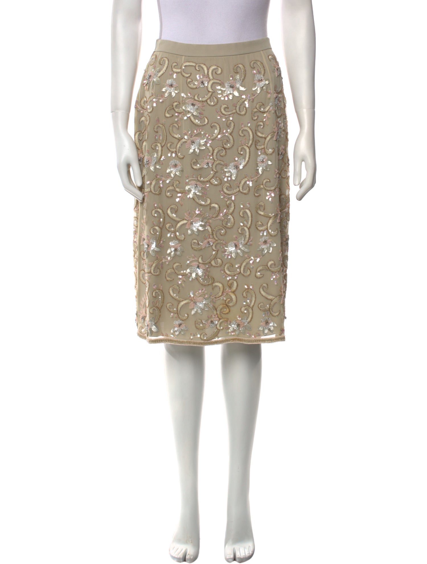 Badgley Mischka Floral Print Knee-Length Skirt