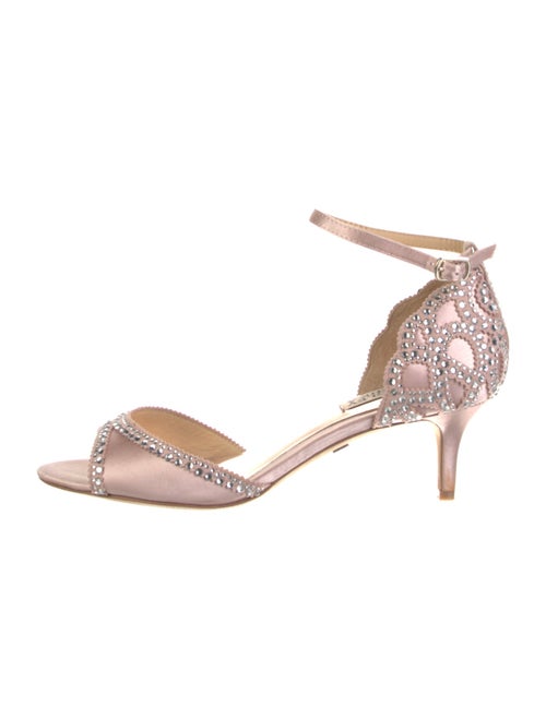 Badgley Mischka Satin Crystal Embellishments Sandals