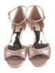 Badgley Mischka Satin Crystal Embellishments Sandals
