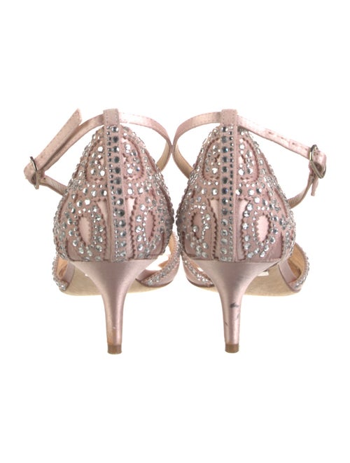 Badgley Mischka Satin Crystal Embellishments Sandals