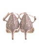 Badgley Mischka Satin Crystal Embellishments Sandals