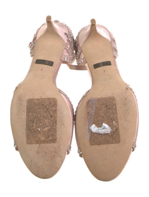 Badgley Mischka Satin Crystal Embellishments Sandals