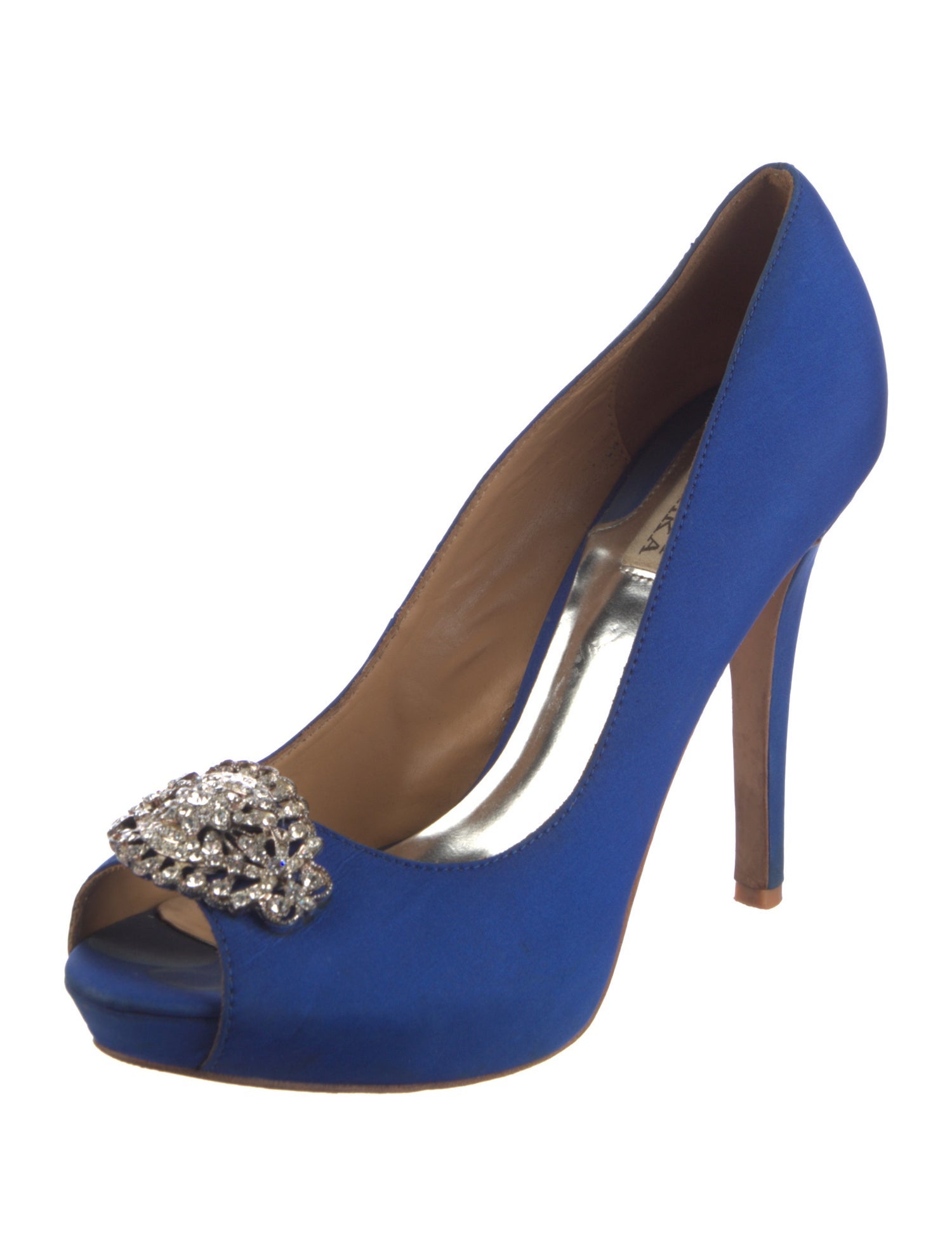 Badgley Mischka Floral Print Crystal Embellishments Pumps