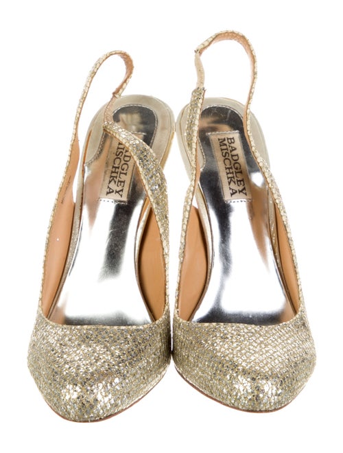 Badgley Mischka Glitter Slingback Pumps
