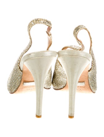 Badgley Mischka Glitter Slingback Pumps