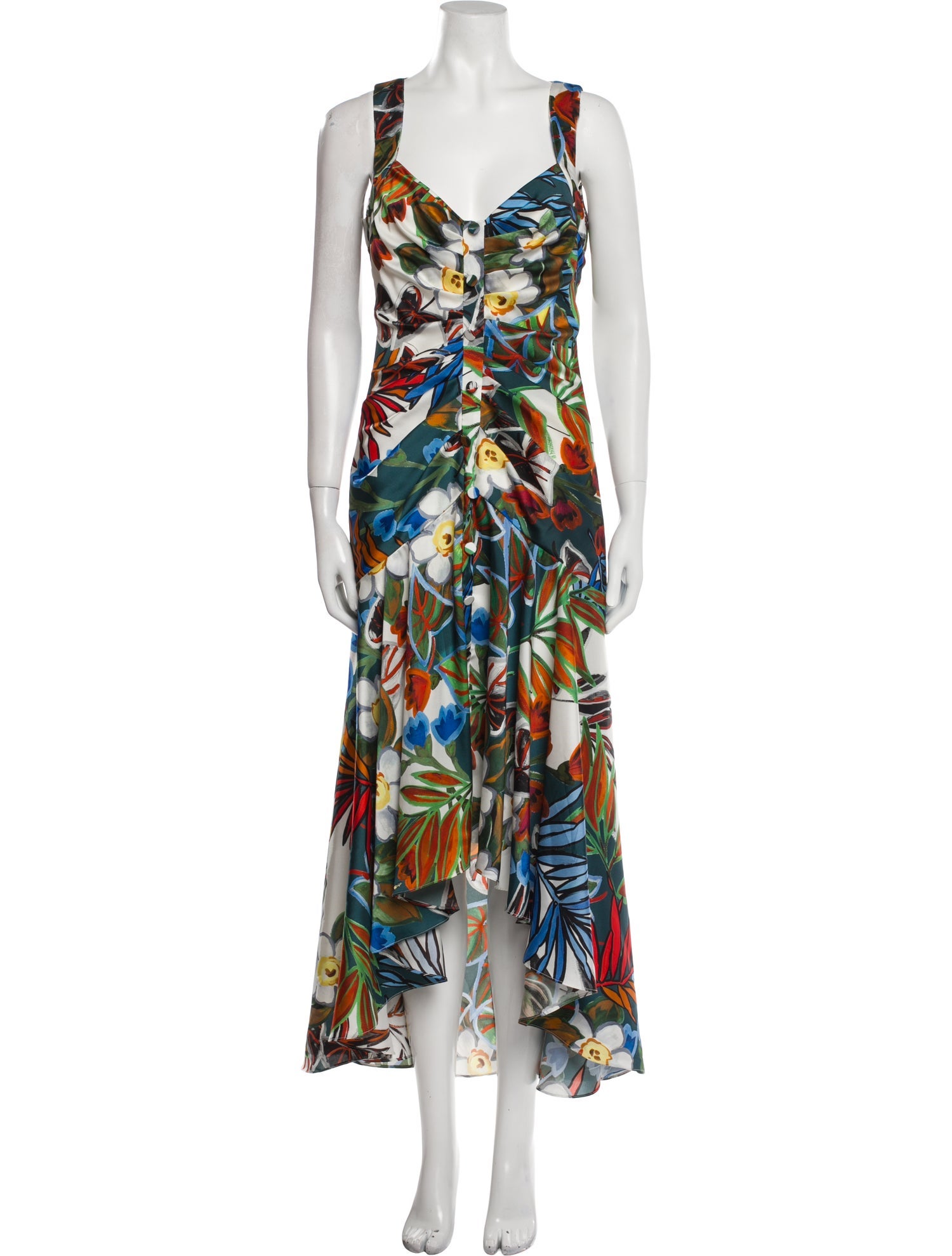 Badgley Mischka Floral Print Long Dress