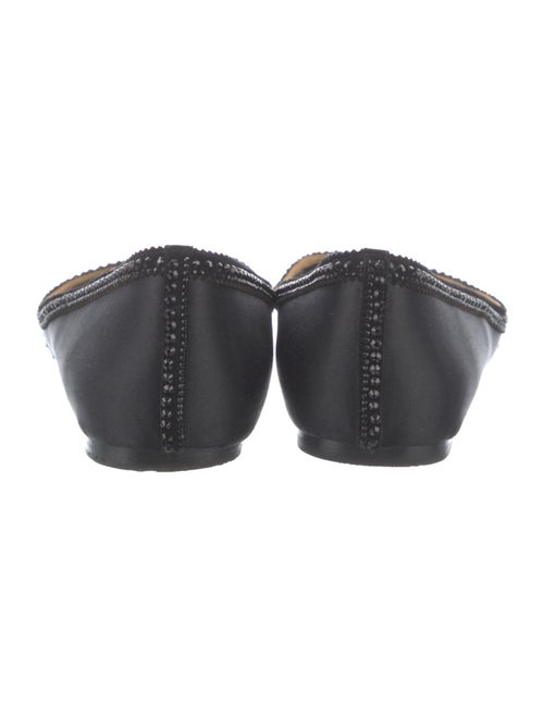 Badgley Mischka Satin Crystal Embellishments Flats