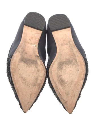 Badgley Mischka Satin Crystal Embellishments Flats