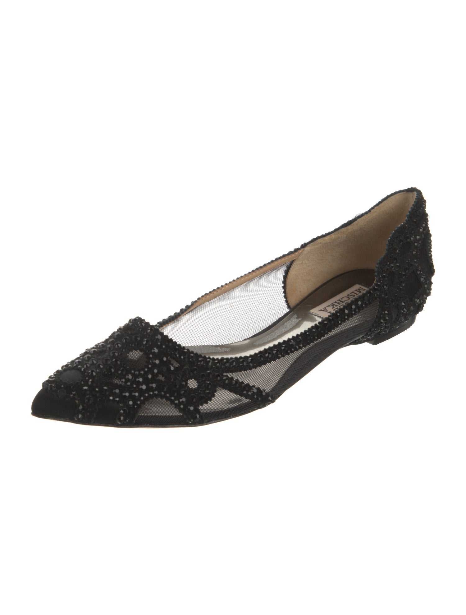 Badgley Mischka Mesh Mesh Accents D'Orsay Flats