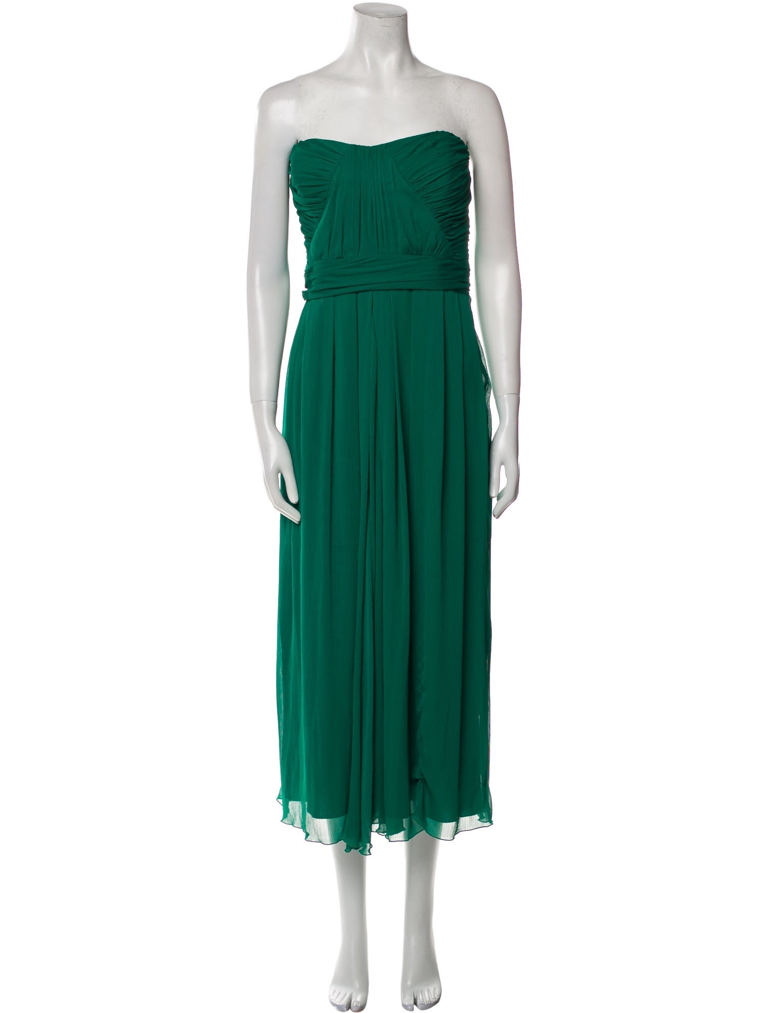 Badgley Mischka Strapless Midi Length Dress