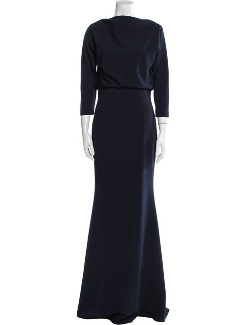 Badgley Mischka Bateau Neckline Long Dress