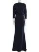 Badgley Mischka Bateau Neckline Long Dress