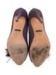 Badgley Mischka Suede Feather Trim Pumps