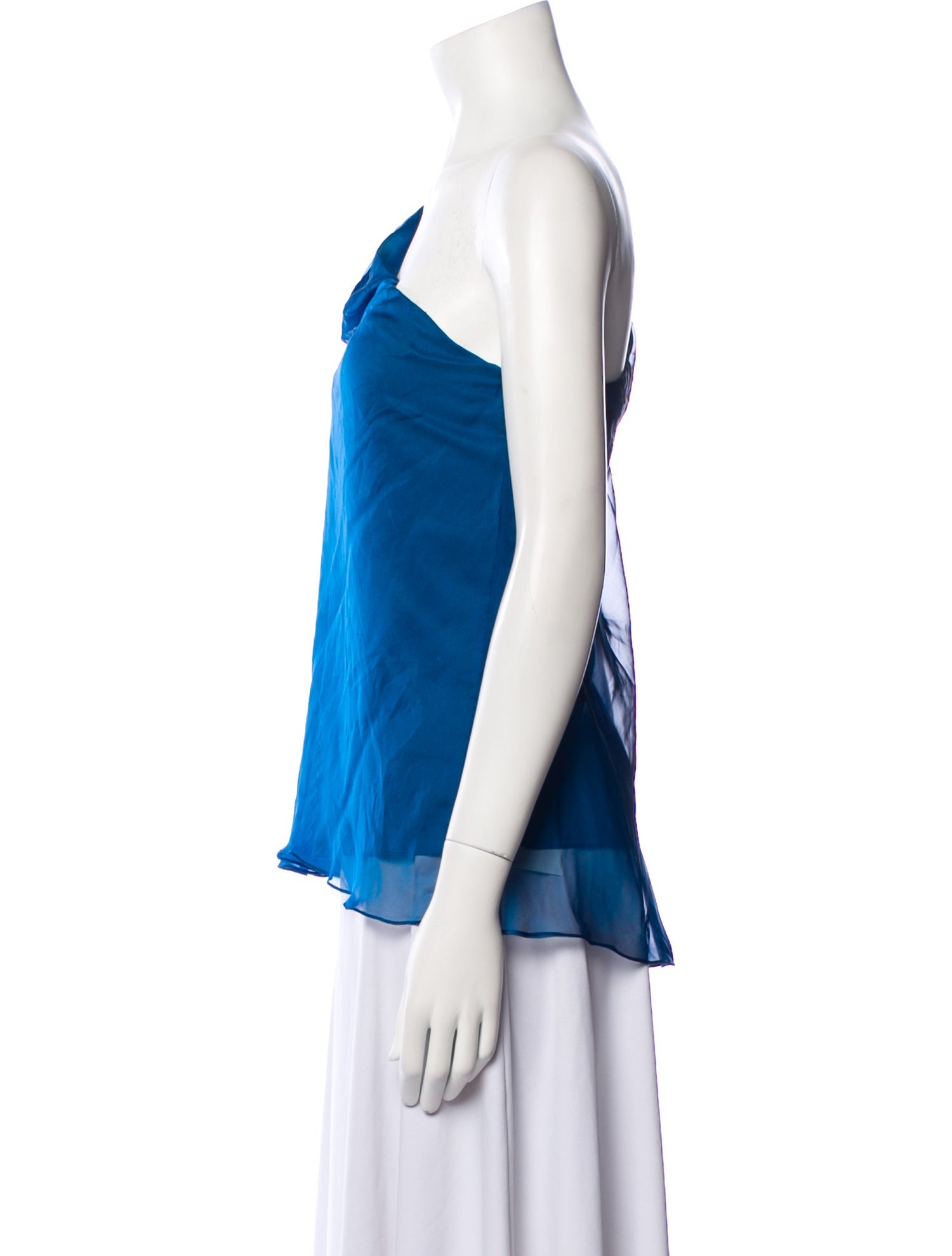 Badgley Mischka One-Shoulder Long Sleeve Blouse