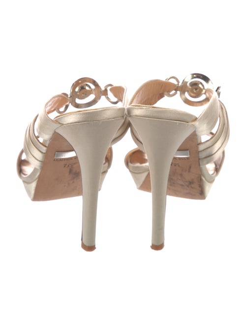 Badgley Mischka Satin Crystal Embellishments Slides