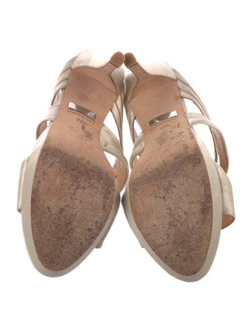 Badgley Mischka Satin Crystal Embellishments Slides