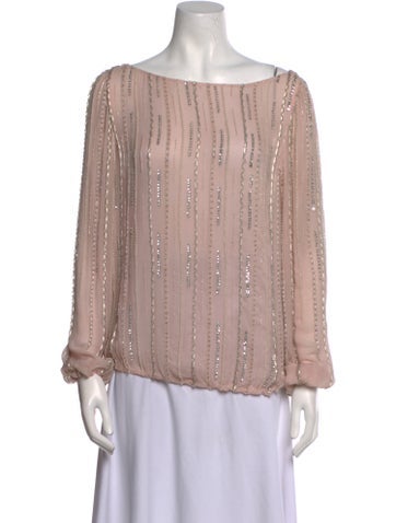 Badgley Mischka Tops Off-The-Shoulder Long Sleeve Blouse US 10 | L