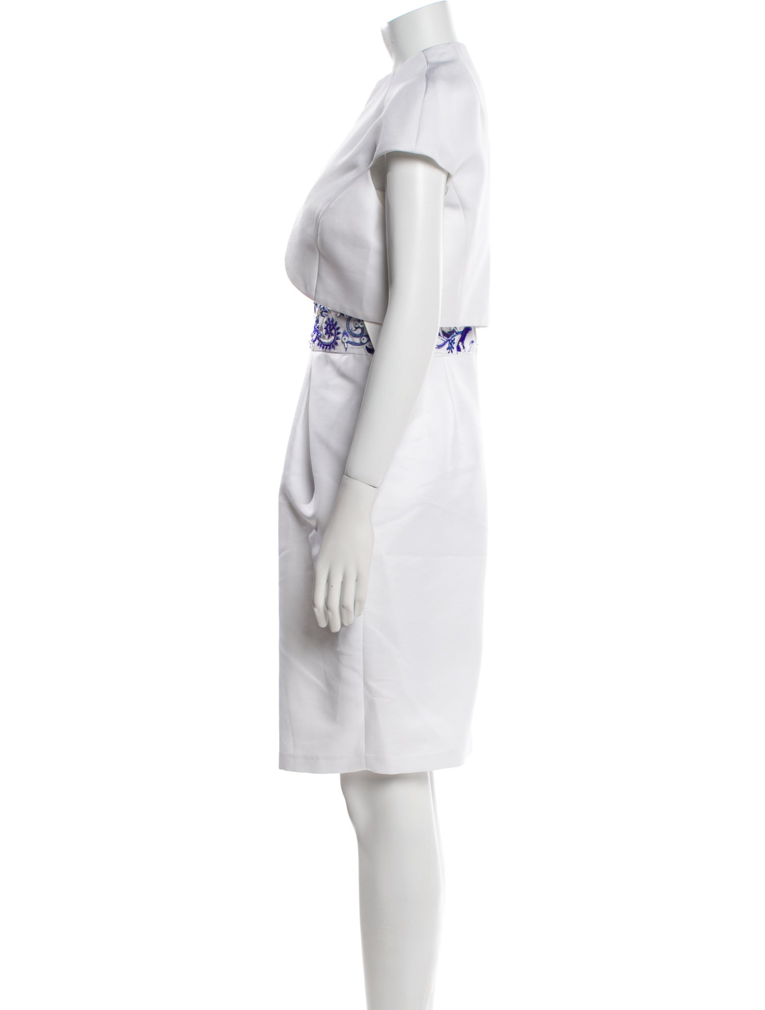 Badgley Mischka Crew Neck Mini Dress