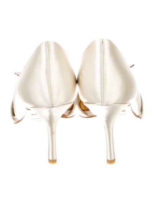 Badgley Mischka Satin Crystal Embellishments D'Orsay Pumps