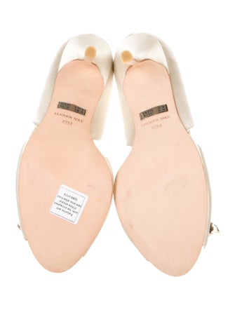 Badgley Mischka Satin Crystal Embellishments D'Orsay Pumps