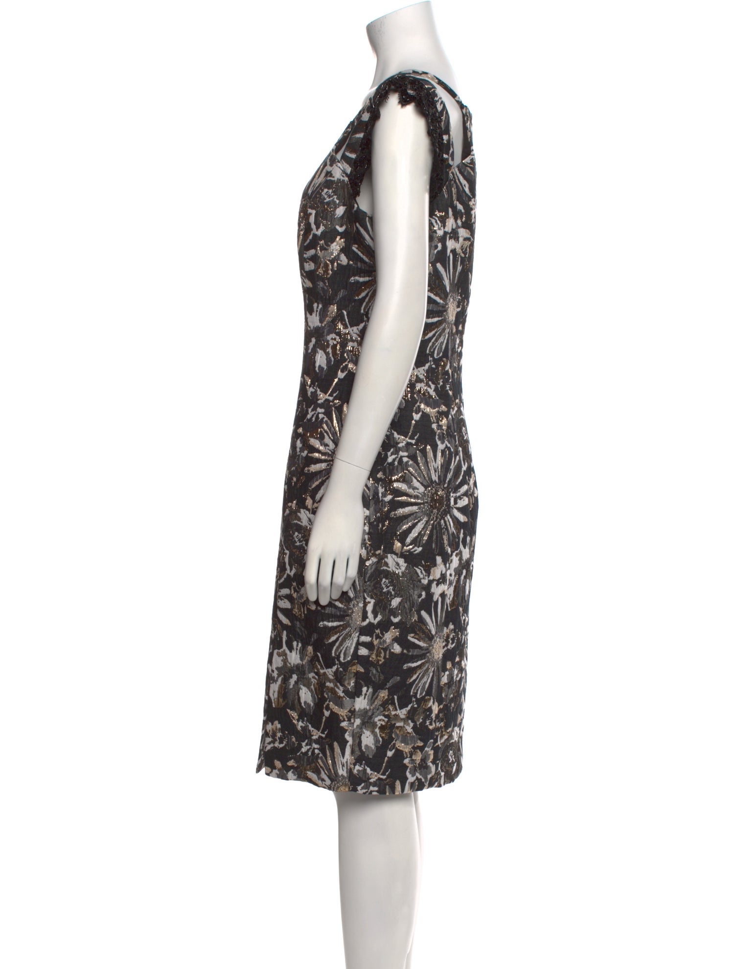 Badgley Mischka Floral Print Knee-Length Dress