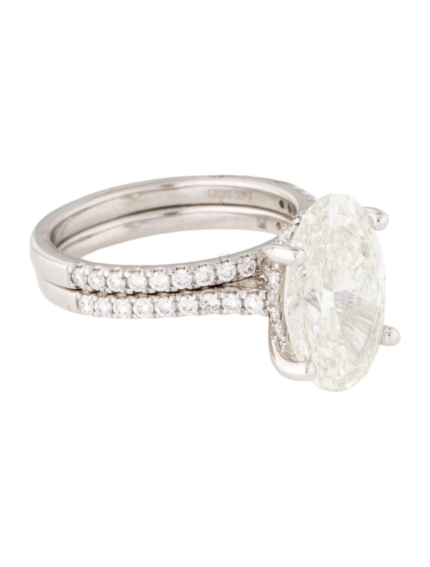 Badgley Mischka 14K 5.55ctw Lab-Grown Diamond Wedding Set