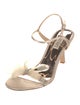 Badgley Mischka Satin Animal Print Slingback Sandals
