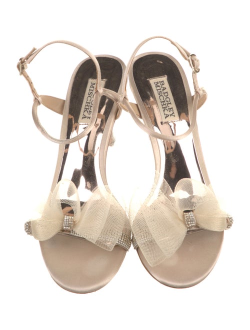 Badgley Mischka Satin Animal Print Slingback Sandals