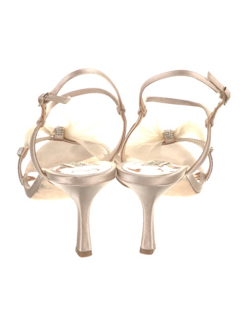 Badgley Mischka Satin Animal Print Slingback Sandals