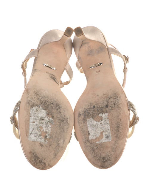 Badgley Mischka Satin Animal Print Slingback Sandals