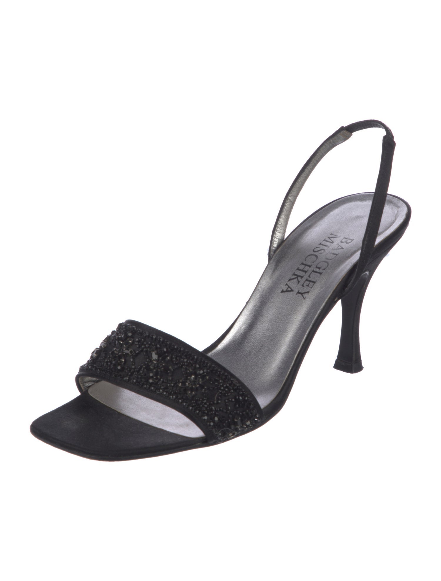 Badgley Mischka Satin Slingback Sandals