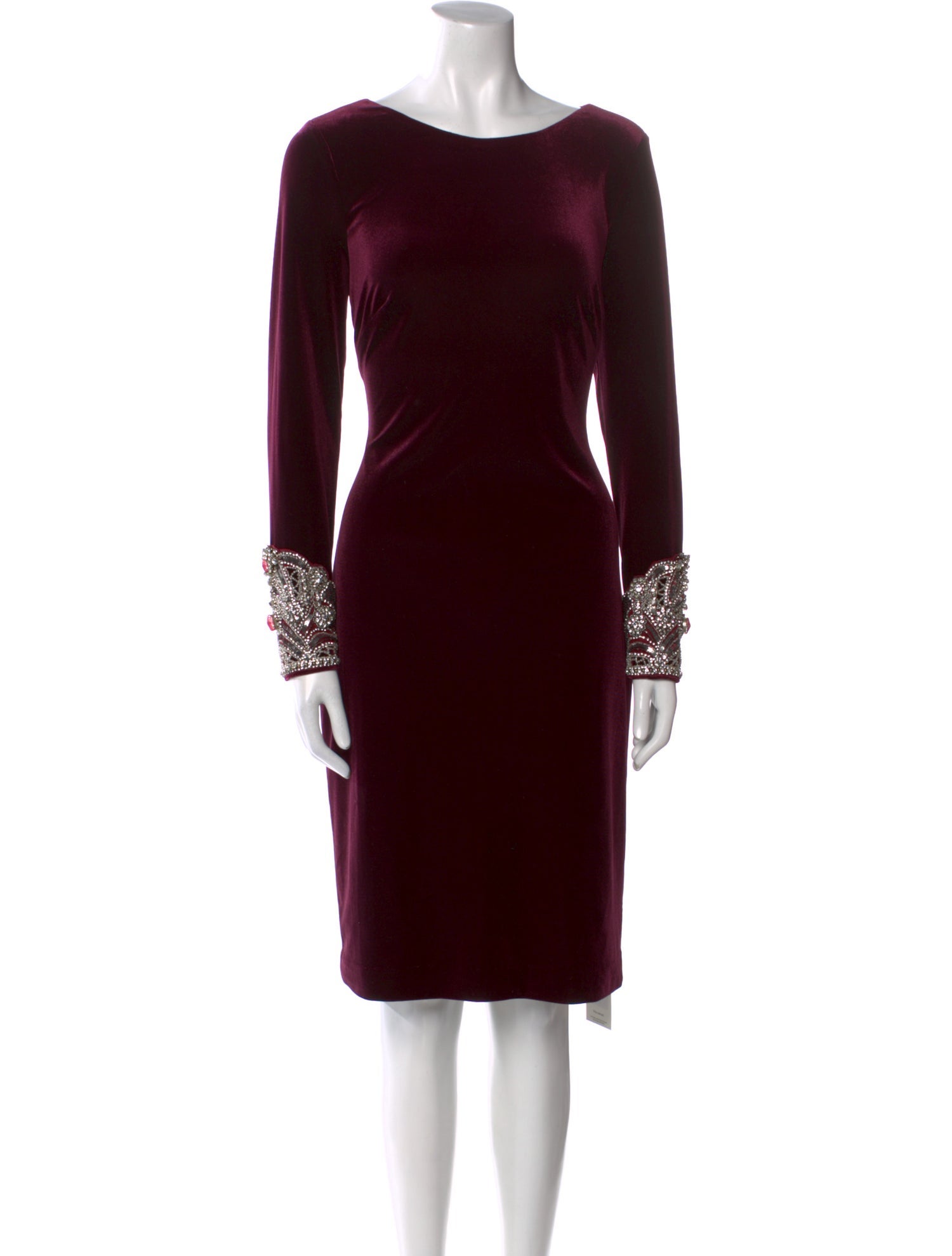 Badgley Mischka Bateau Neckline Knee-Length Dress