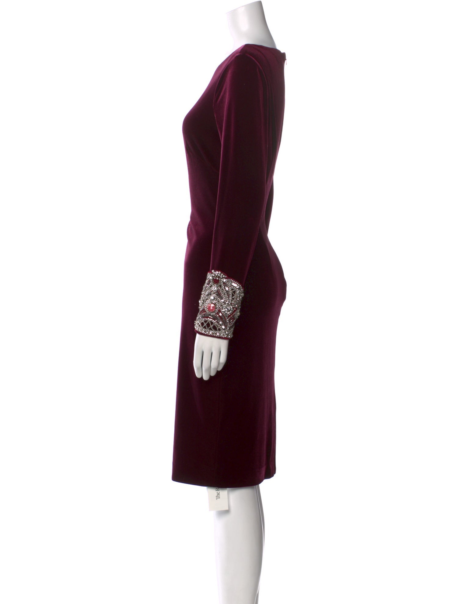Badgley Mischka Bateau Neckline Knee-Length Dress