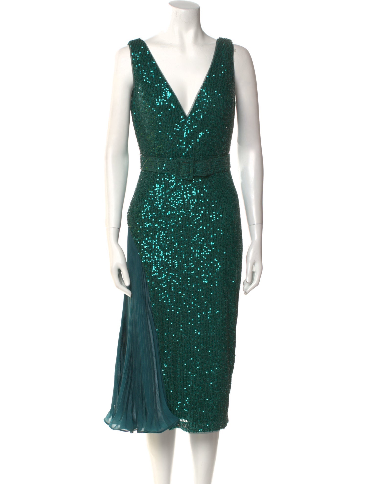 Badgley Mischka V-Neck Midi Length Dress w/ Tags