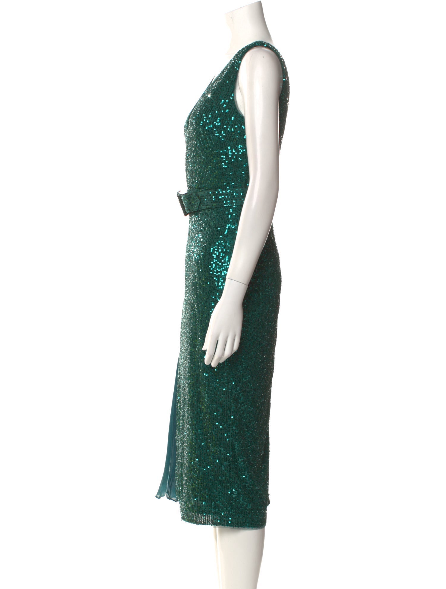 Badgley Mischka V-Neck Midi Length Dress w/ Tags