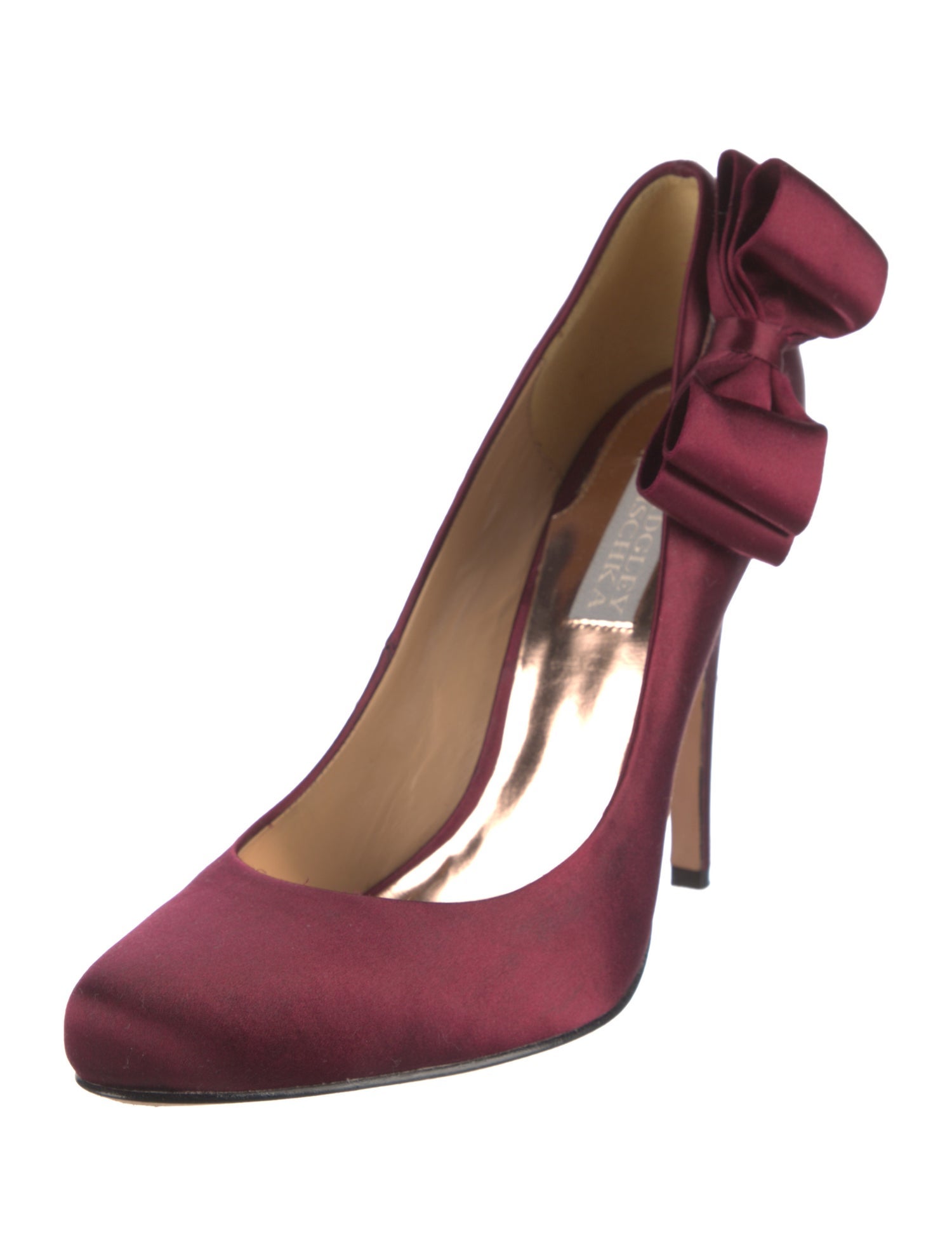 Badgley Mischka Satin Bow Accents Pumps