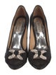 Badgley Mischka Satin Crystal Embellishments Pumps