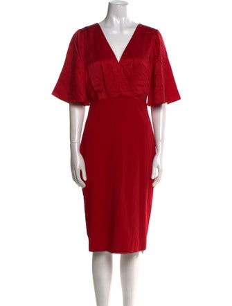 Badgley Mischka Silk Knee-Length Dress