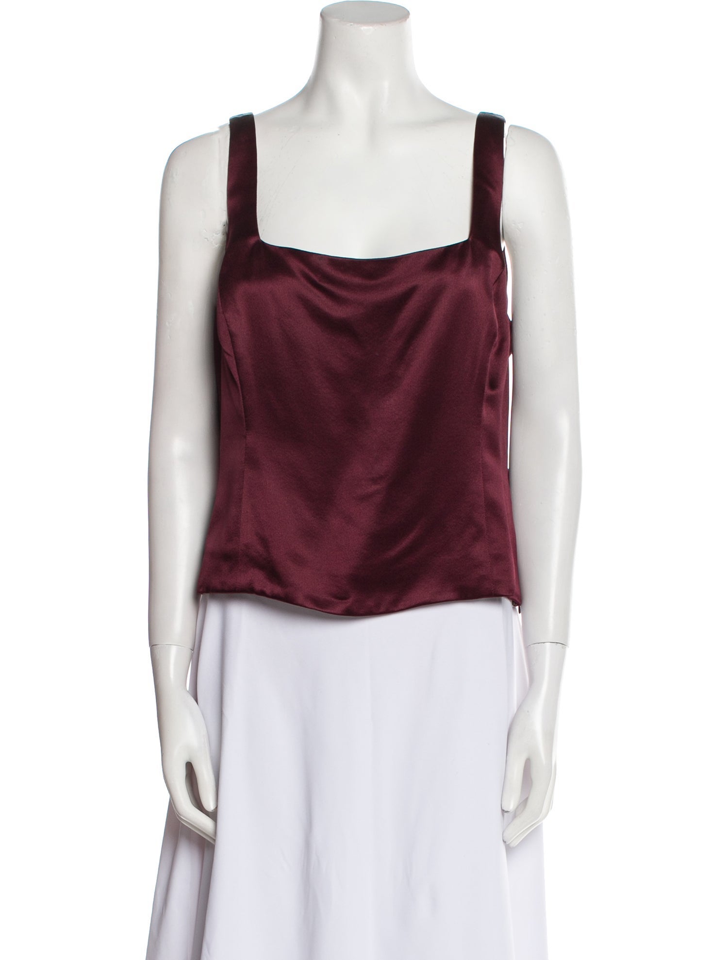 Badgley Mischka Silk Square Neckline Top
