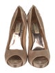 Badgley Mischka Satin Crystal Embellishments Pumps